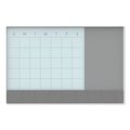 U Brands 3N1 Magnetic Glass Dry Erase Combo Board, 24 x 18, Month View, White 3196U00-01